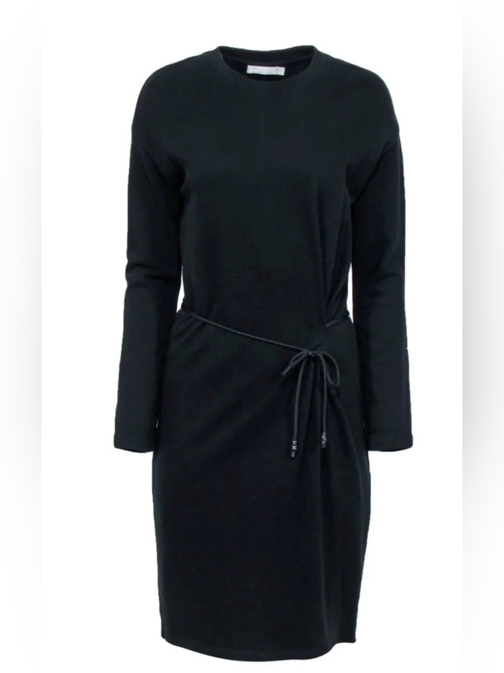 Vince Black Long-Sleeve Tie-Waist Women's Dress Size Medium Minimalist